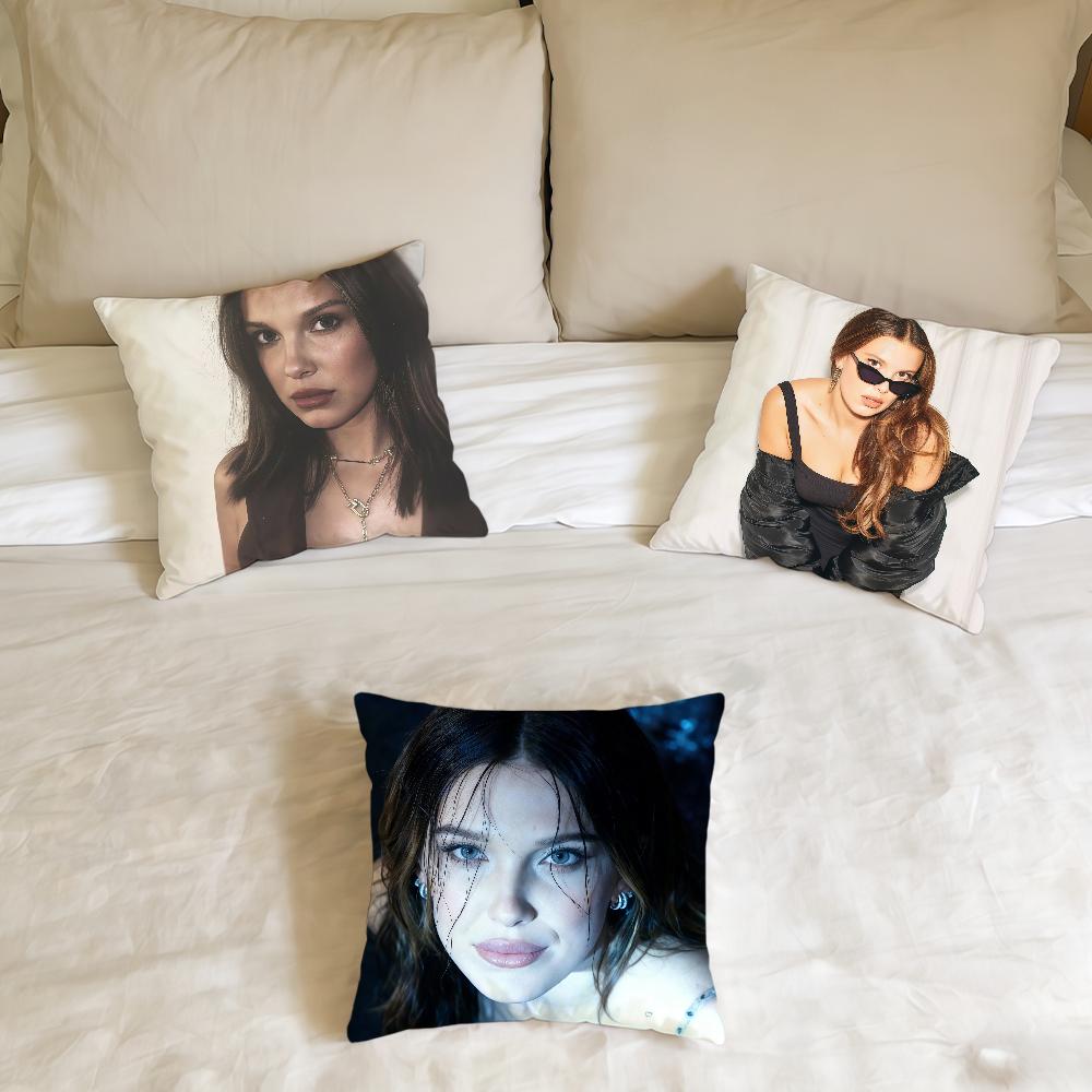 Actor MMillie BBobby Brown cushion cover Home Office Birthday Anniversary Gifts Soft Skin Friendly Cushion Cover