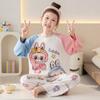 100% Cotton Girls Pajama Set Short Sleeve Cartoon Print Sleepwear Kids Home Wear