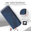Coque de protection - BOOLING - pour Samsung Galaxy S25 Plus - Cuir PU - Bleu Marine - 2 Verres Trempés