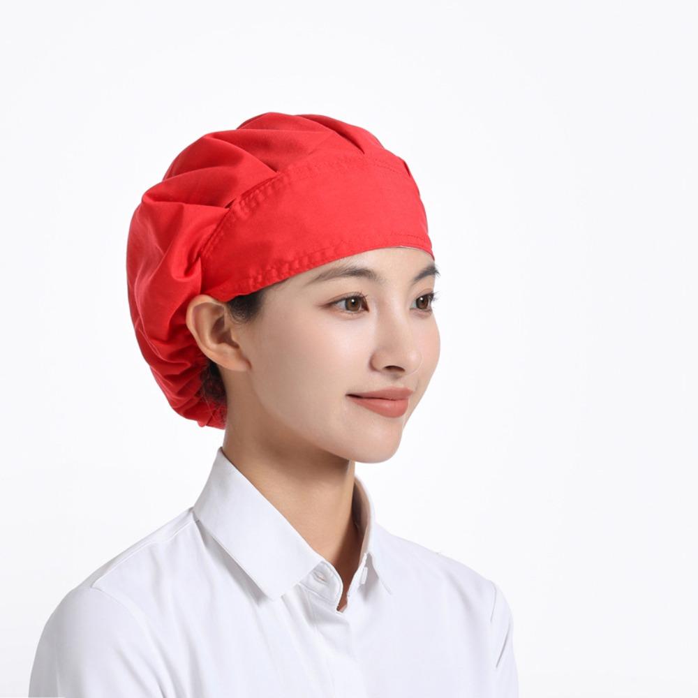 Breathable Work Hat Solid Cafe Bar Baker Hat Hot Sale Dustproof Hat Restaurant Canteen Bakery