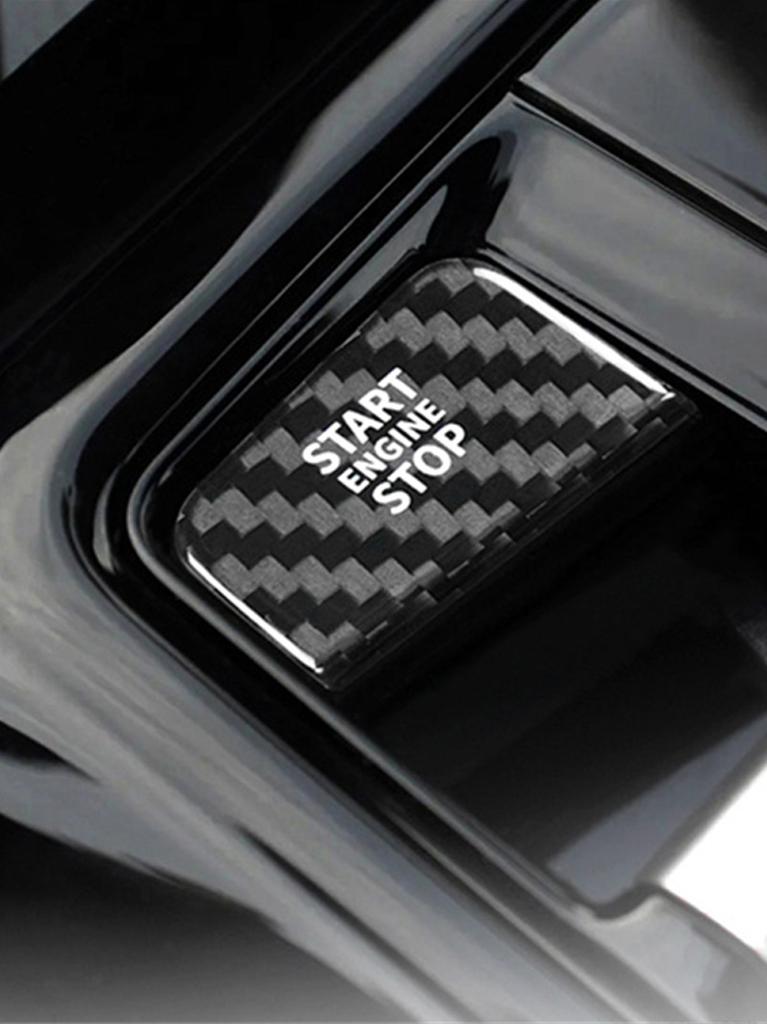 Carbon Fiber Engine Start Stop Button Interior Trim Cover Sticker For BMW 5 G60 G70 2024 2025
