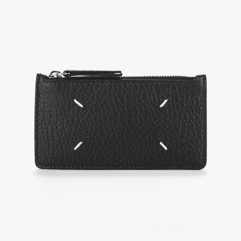 Maison Margiela S56ui0143 P4455 T8013 Stitch Grain Zipper Card Holder