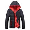 Spring and Autumn Men's Hooded Cotton Coat Thickened Casual Solid Color Zipper Cotton Coat Wearing Cotton Coat Fashion Men's Wear
