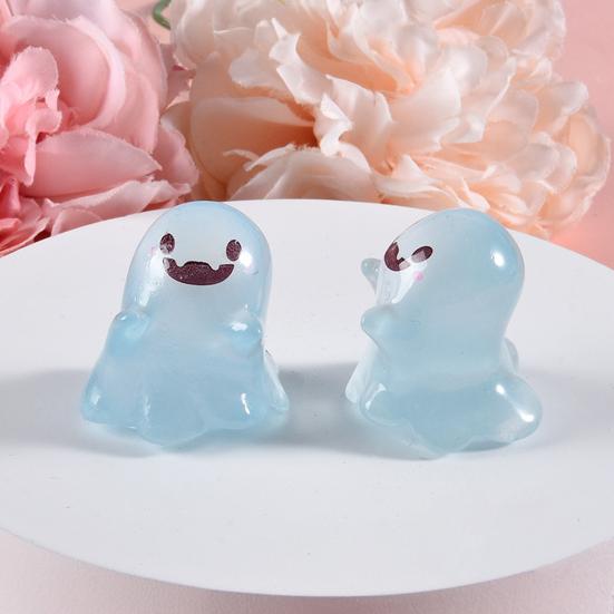 6 шт. светящихся мини-фигурок привидений из смолы, светящиеся украшения на Хэллоуин, маленькая миниатюрная статуэтка привидения для уличной вечеринки в стиле ландшафтного дизайна дома