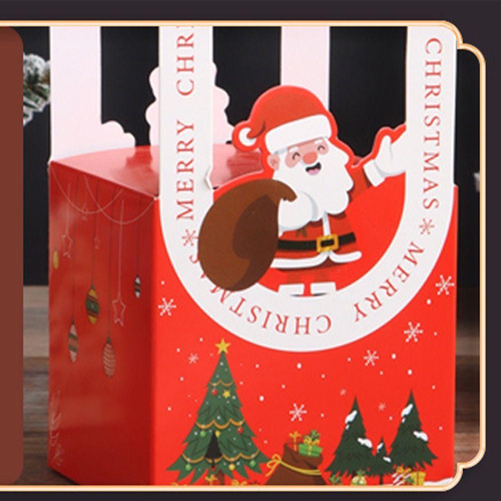 10pcs Paper Christmas Fruit Packaging Box Cute Xmas Eve Packaging Bag Christmas Gift Box Chocolate