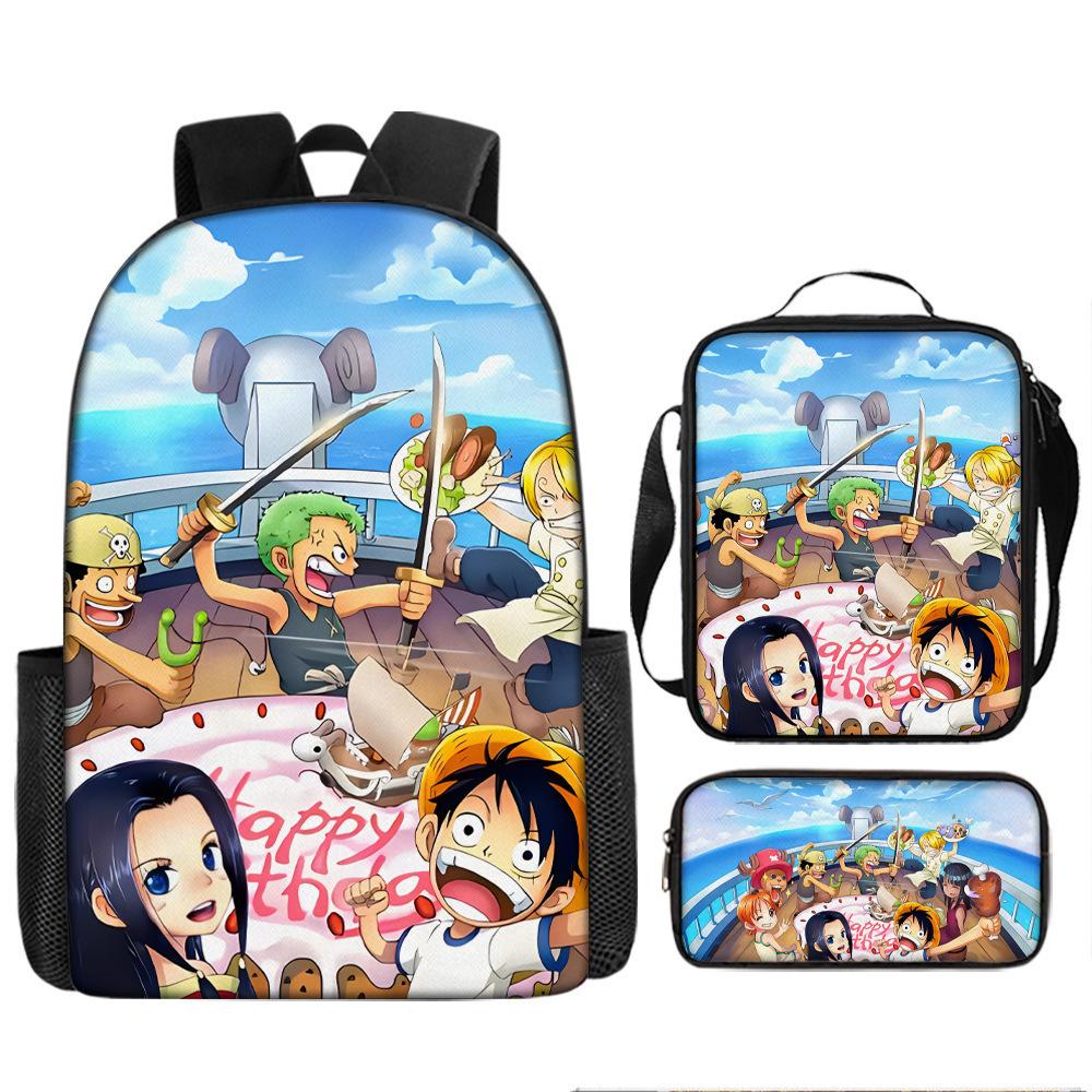 One Piece One Piece Школьная сумка Luffinica Морской король Школьная сумка для ученика Набор рюкзаков
