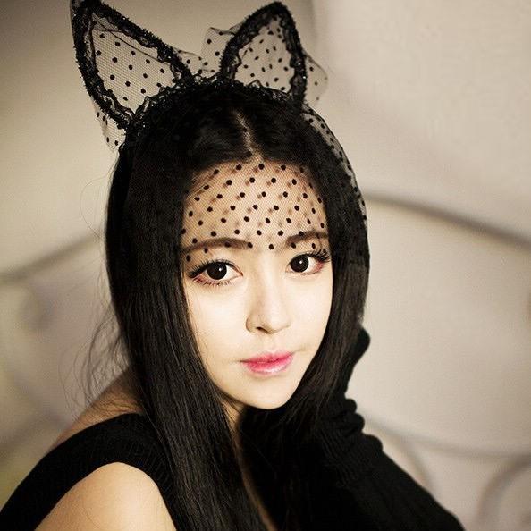 Корейская повязка на голову с ушками кошки Fan Lei: Милый аксессуар Catwoman для рождественских вечеринок