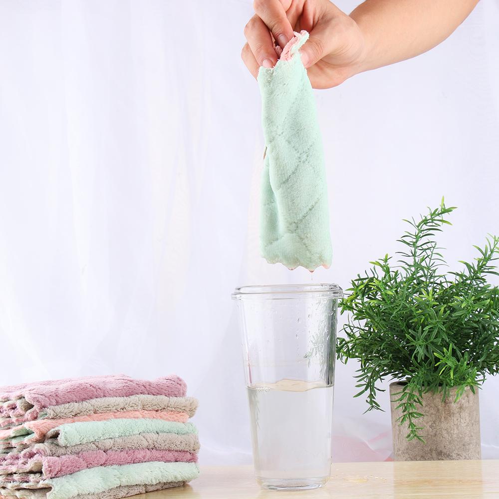 Dish Kitchen Super Absorbent Household Scouring Pad Non-stick Oil Rags Clean Cloths Cleaning Towel
