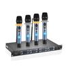 4D Professional 4 Channel UHF Wireless Handheld Microphone System 4 Microphones 1 Wireless Receiver