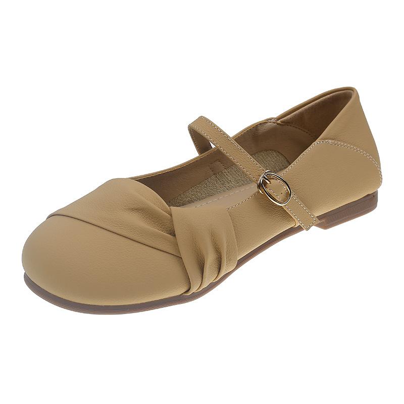 Women's Mary Jane Shoes Round Toe Flat Shoes Ballet Flats for Female Comfortable Ankle Strap Flats Casual Slip On Work Mary Janes Flats Dress Shoes