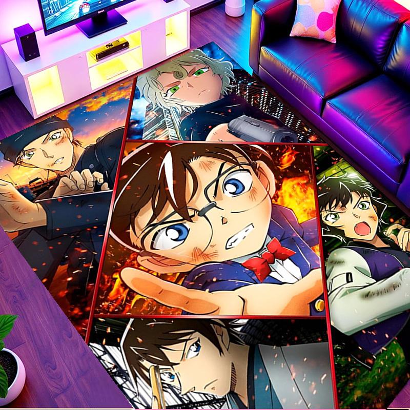 Detective Conan Print Rug, Washable Floor Carpet, For Entryway Dorm Laundry Room Office Study, Home Decor Birthday Christmas Gift