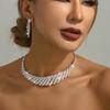 New Product Source Claw Chain Series Rhinestone Exaggerated Necklace Earrings Set Dinner Clavicle Chain Necklace Women