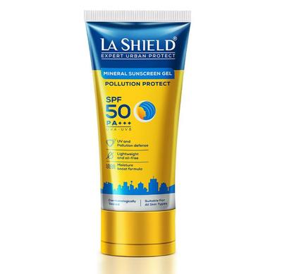 Солнцезащитный гель La Shield Pollution Protect SPF 50 на минеральной основе, PA+++, легкий и нежирный, для всех типов кожи, протестирован дерматологами, 50 г