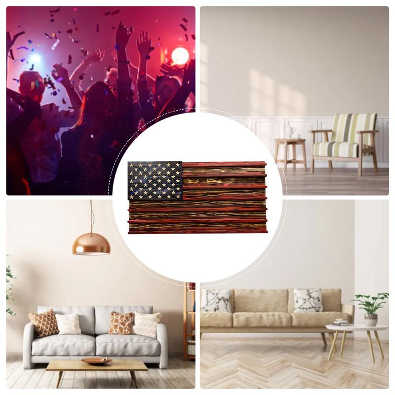 American Flag Challenge Coin Display 7 Rows Wood Coin Stand Rack For Wall Mount Hang Decoration Commemorative Display Stand