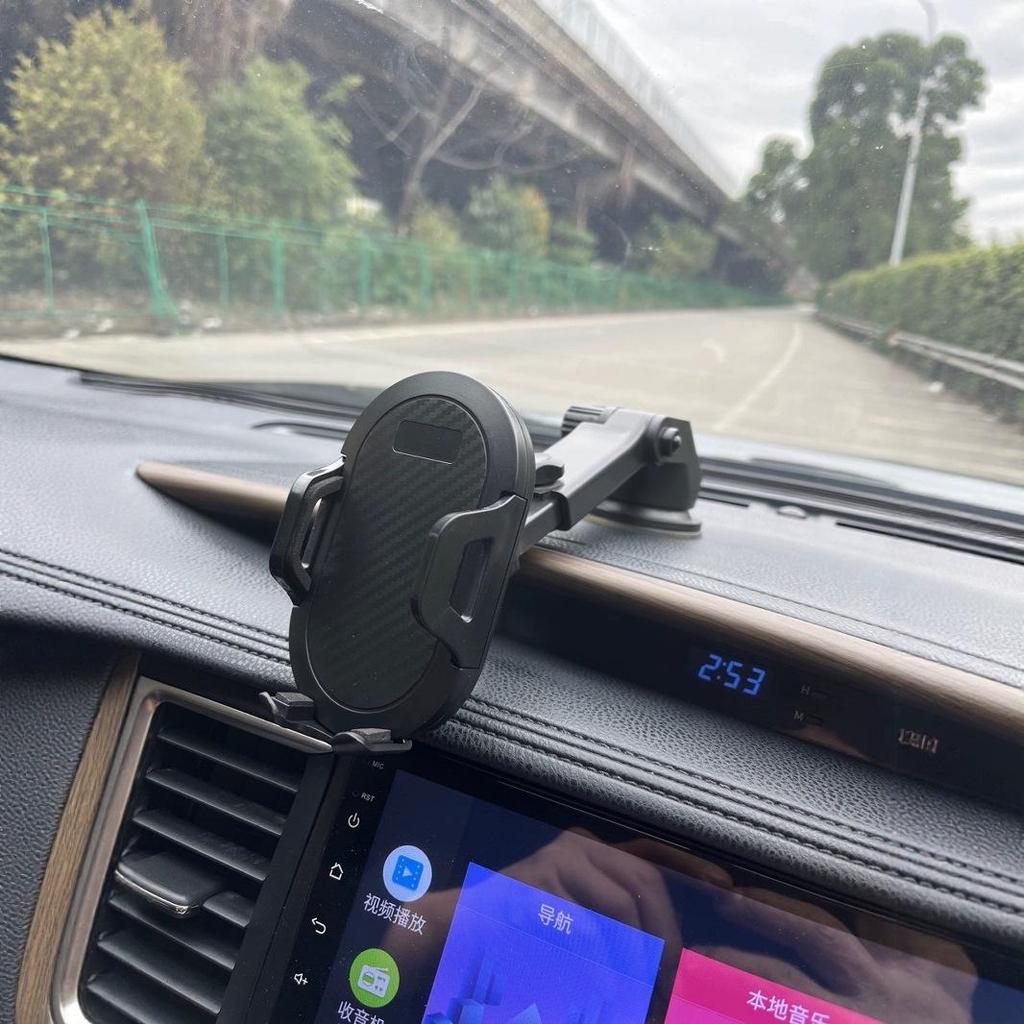 Automatic Lock Car Phone Holder with Telescopic Suction Cup for Dashboard & Air Vent