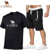 2024 New Summer Fashion Casual Men's Sports Suit Track Suit Men's Sports Suit Short-sleeved Cotton T-shirt + Sports Pants 2-piece Set