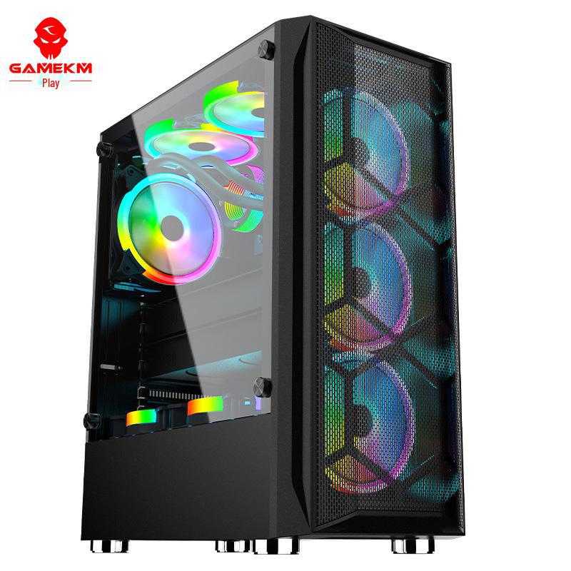 Игровой корпус Xuanying ATX с водяным охлаждением и закаленным стеклом, совместимый с большими, средними и малыми материнскими платами для настольных систем.