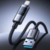 Cable with display USB-A - iPhone Lightning 3A 1.2m - black