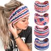 American Flag Headbands Women 4th of July Head Band Wide Turban Headwrap Red White and Blue Hairbands USA Patriotic Accessories