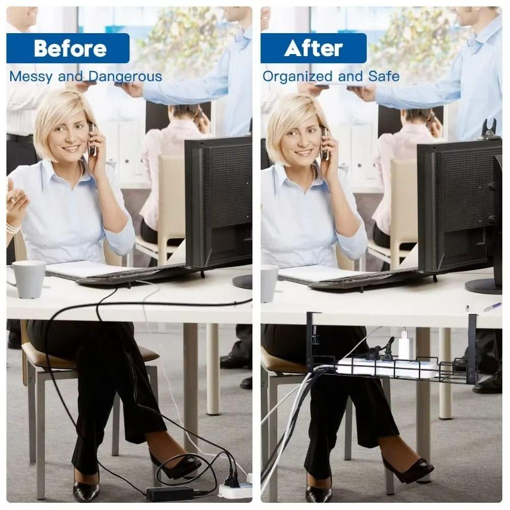 Металлический лоток для прокладки кабелей без сверления, экономящий место, органайзер для проводов на столе, для дома