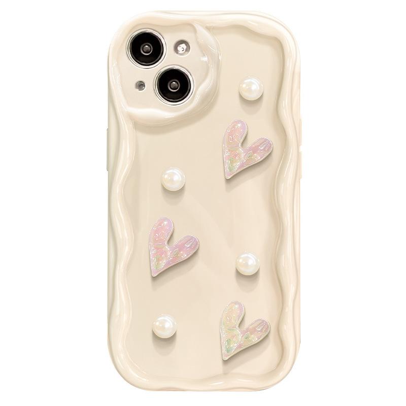 Rainbow Heart Case for iPhone 16 17 Pro Max 15 With Detachable BraceletCute Laser Sparkle Phone Cover