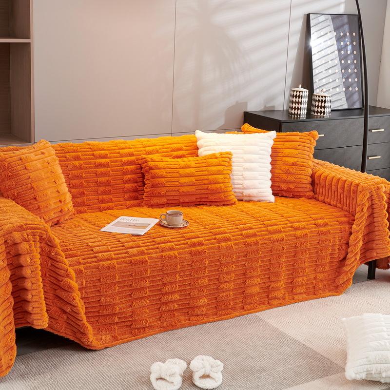 Зимний чехол для дивана из меха кролика, ультрамягкий чехол, полотенце, одеяло, плотный, универсальный, для защиты мебели, домашний декор