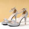 Comemore New High Heeled Sandals Women Summer Heels Sandal Glitter Black Pumps Classic Party Wedding Shoes On Platform Sandalias