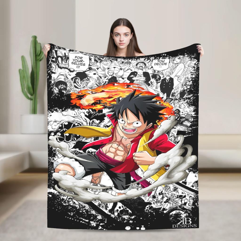 Japanese Adventure One Anime Piece-e Super Soft Blanket Girls Boys Plush Bedding Couch Bed Flannel Bedspread Sofa Bed Cover