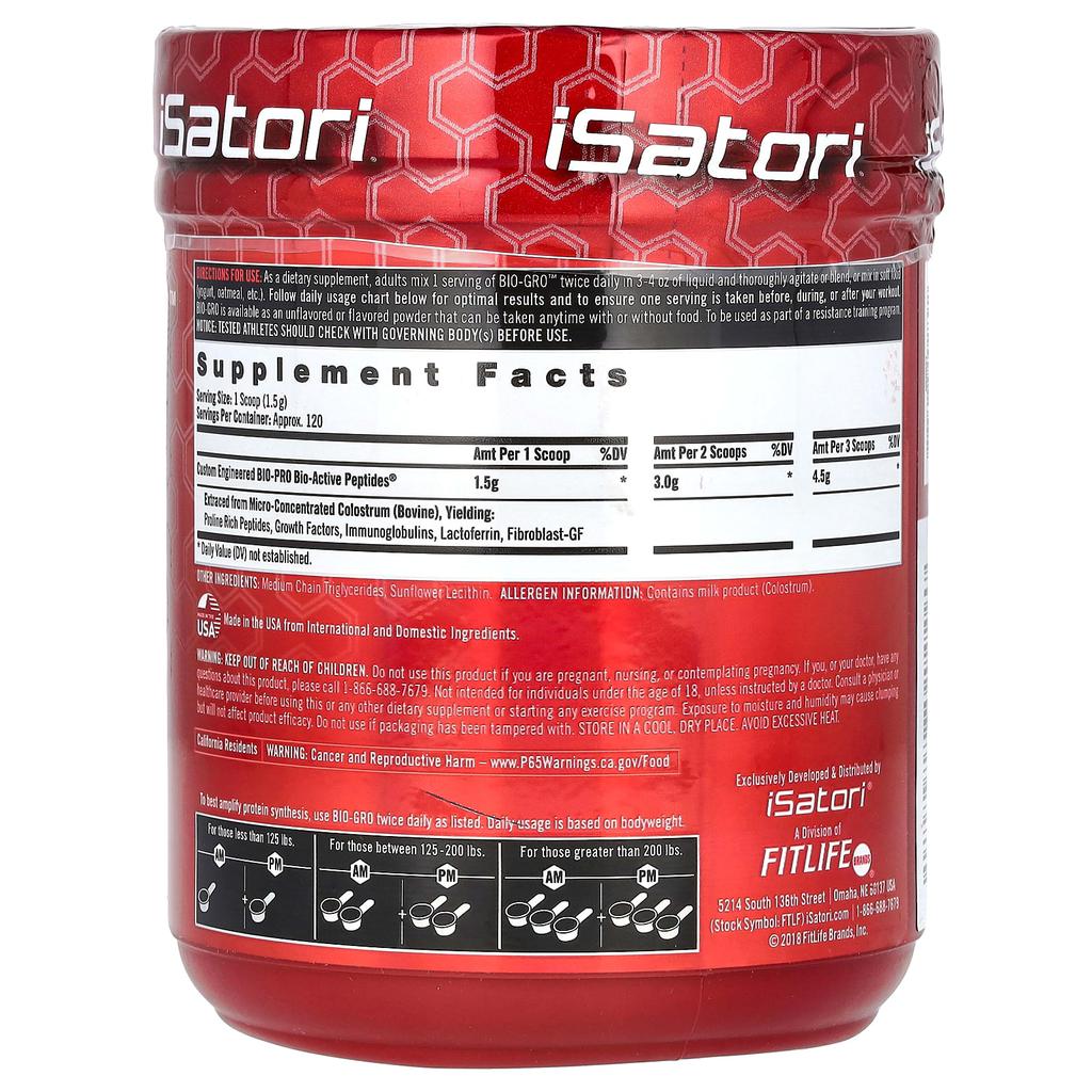 Isatori Bio-Gro, Усилитель синтеза белка, Без вкуса, 6,35 унции (180 г)