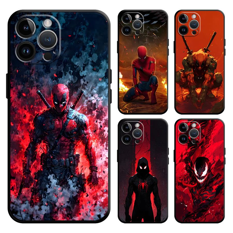 Marvel Человек-паук Дэдпул Чехол для телефона Чехол для телефона для Apple iPhone XR XS MAX 17 Pro Max 15 Pro 7 8 11 Air 16 13 14 12