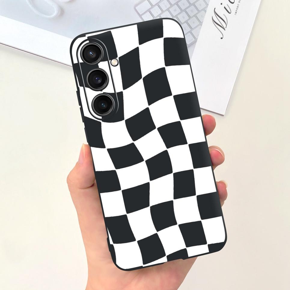 Для чехла Samsung Galaxy A35 A25 2023 5G Case SM-A356B SM-A256B Черный Кот Ночь Луны Модный Coque Etui Матовый Силиконовый Корпус