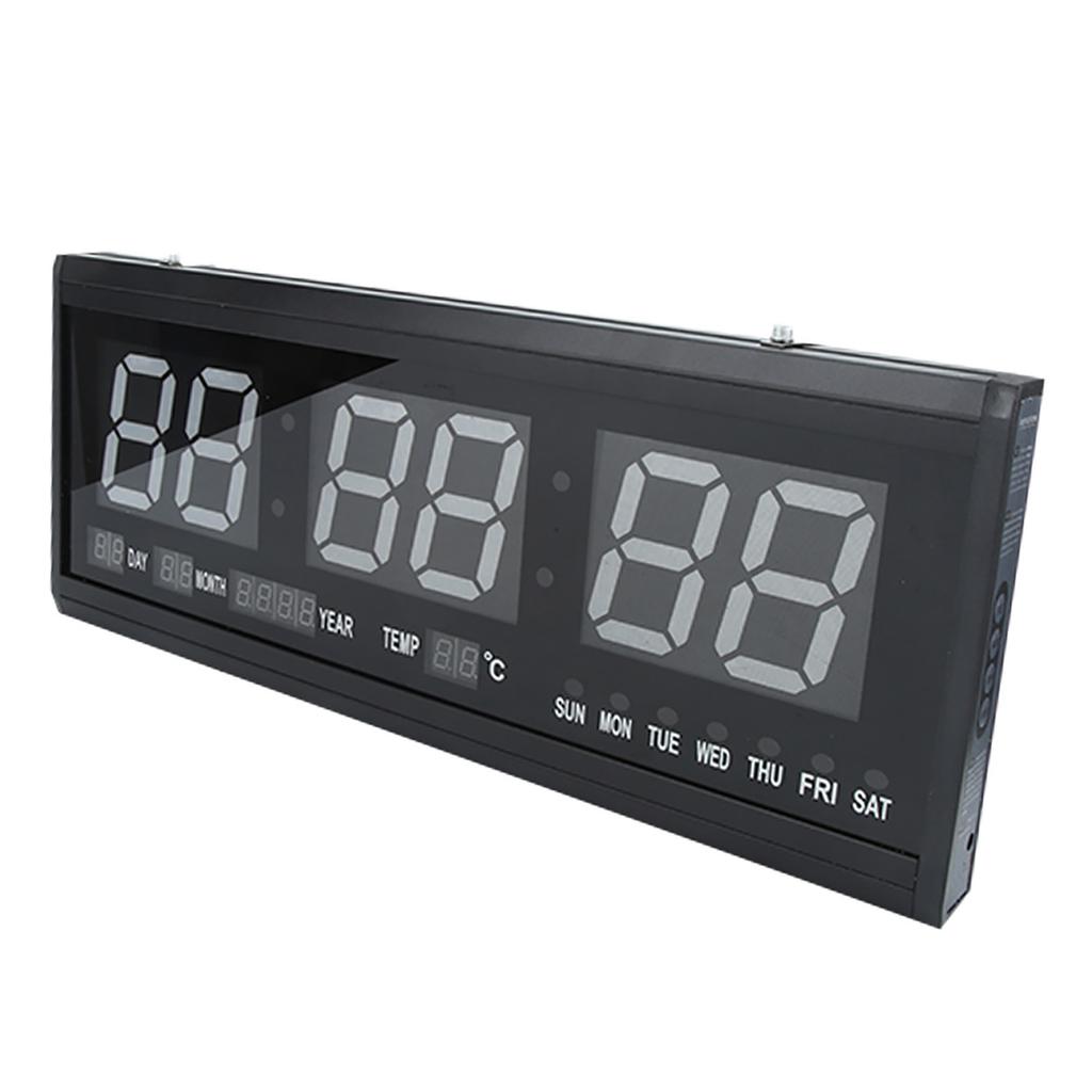 Large Modern LED Digital Wall Clock Date Temperature 24 Or 12 Hour Office