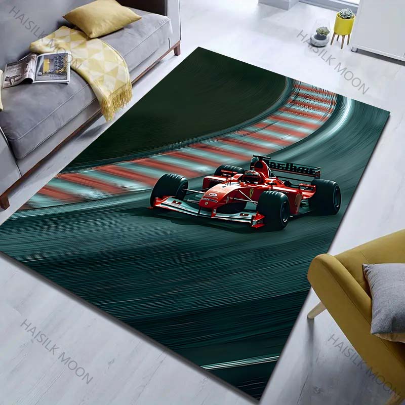 Racing Enthusiast Carpet Top Racing Pattern Rug for Living Room Bedroom Sofa Home Decor Non-slip Floor Mat Play Rug Great Gifts