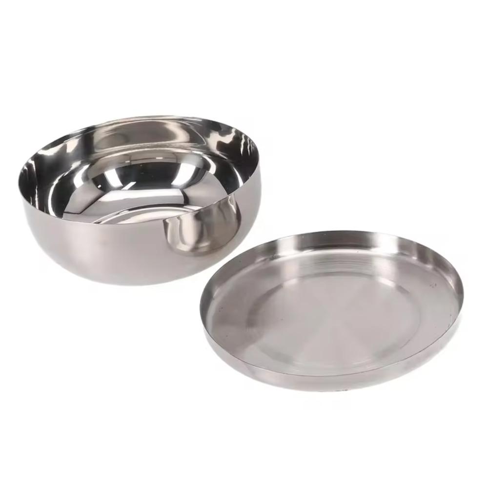 Stainless Steel Korean Rice Bowl with Lid Salad Bowl Household Pickle Container  Kindergarten