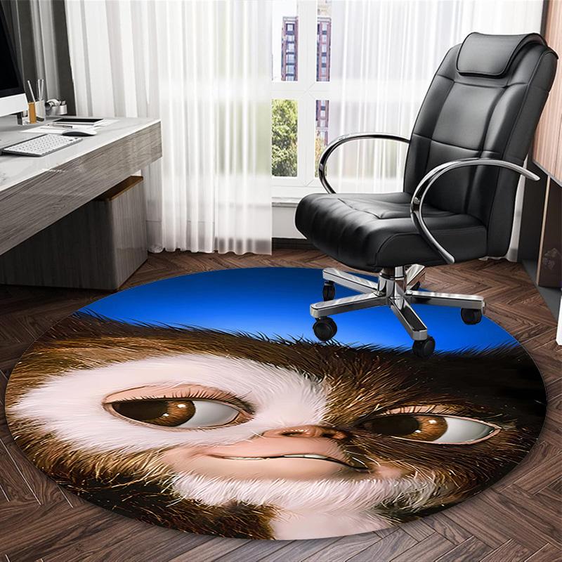 1pc Gremlin2 Print Round Carpet Chair Round Carpet Suitable for Bedroom Living Room Home Decorative Carpet