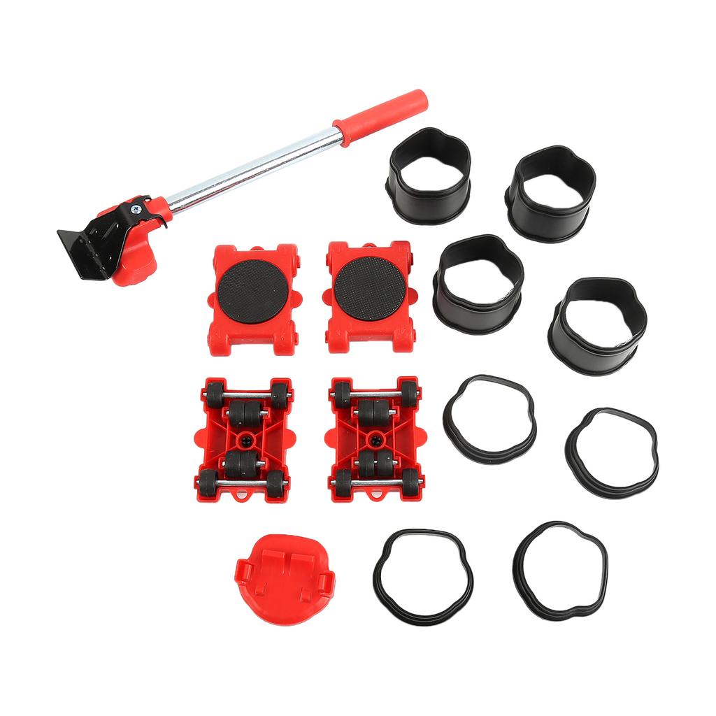5 In 1 Furniture Moving Set Labor Saving Lifting Pry Bar With 360 Degree Rotating Casters For Heavy Cabinet Refrigerator Home Ap
