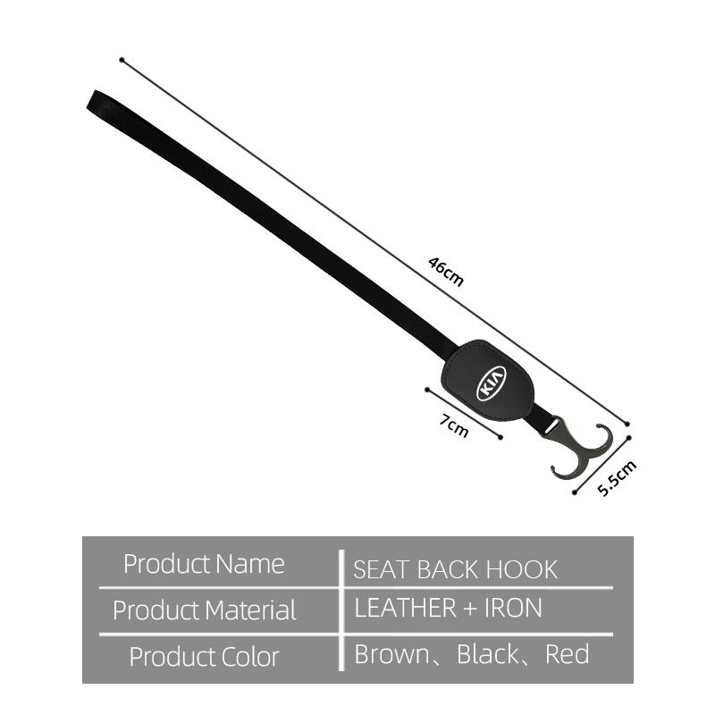 AABIU1 Car Black Rope Double Hook Strong Load-brearing Storage Hanger For KIA K5 K2 Rio Optima Sportage Venga Sorento Stonic Forte