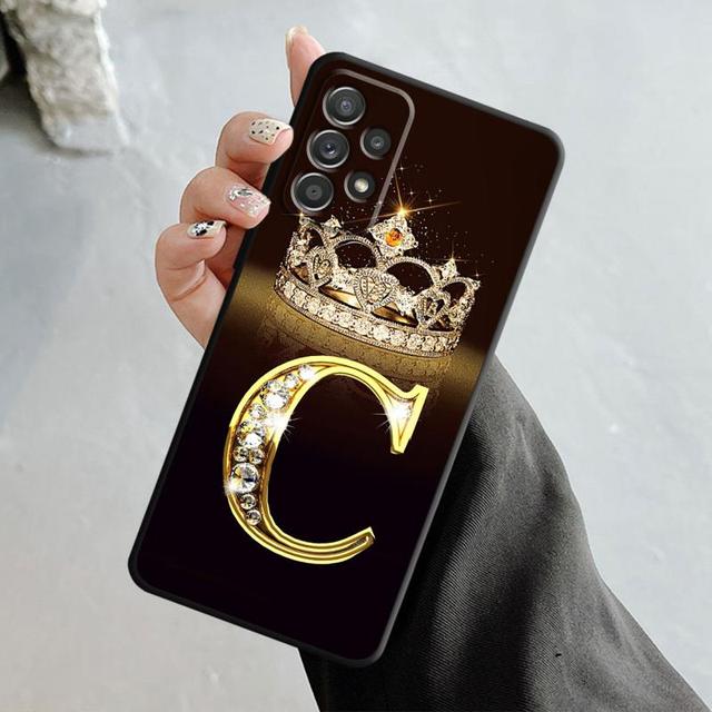 Чехол с золотым мрамором и монограммой для Samsung Galaxy A14 A73 A53 A71 A51 A31 A33 A22 A12 A21s A13 A32 A52s A72 A52 A23