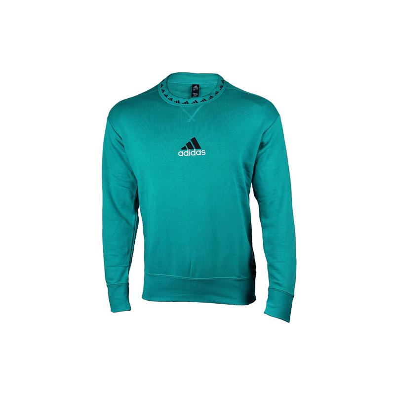 adidas Толстовки Мужские Зеленые С Круглым Вырезом Умеренная Обычная GR4255