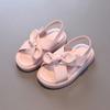 Children's Girls Comfortable Simple Solid Color Cute Bow Soft Bottom Non-Slip Design Outdoor Beach Sandals
