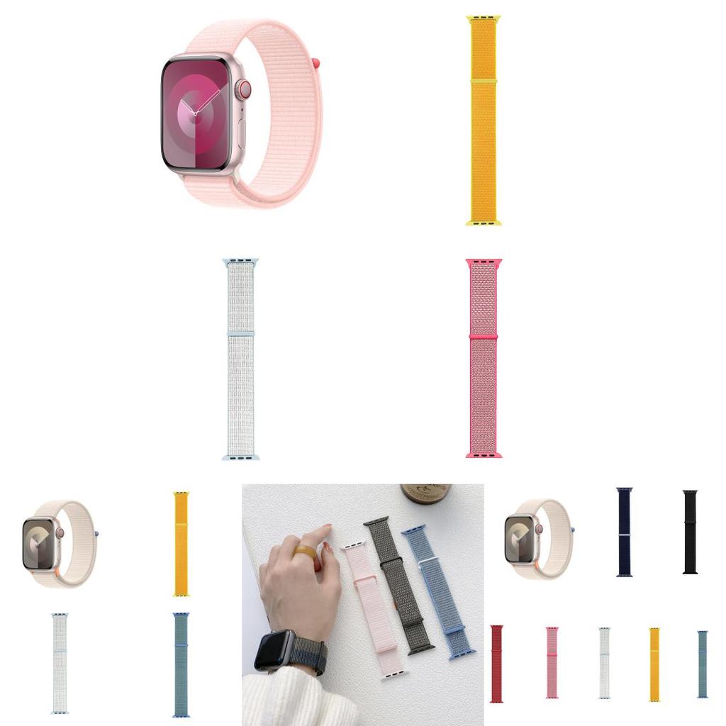 Нейлоновый спортивный ремешок Apple Watch с многоразовой застежкой-липучкой для спорта и повседневного ношения