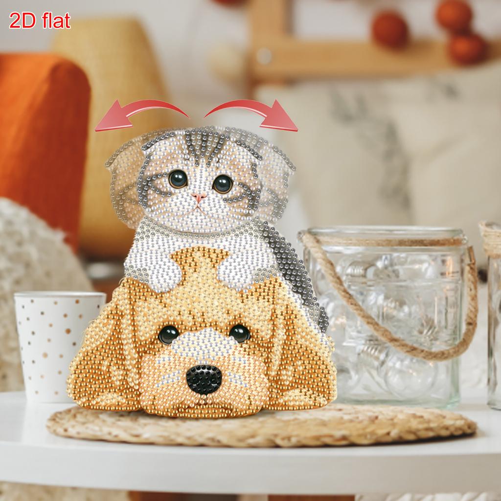 DIY 2D плоская печать Акриловая Алмазная Живопись Настольные Украшения с Функцией Качающейся Головы для Взрослых/Новичков Подарок Домашний Декор