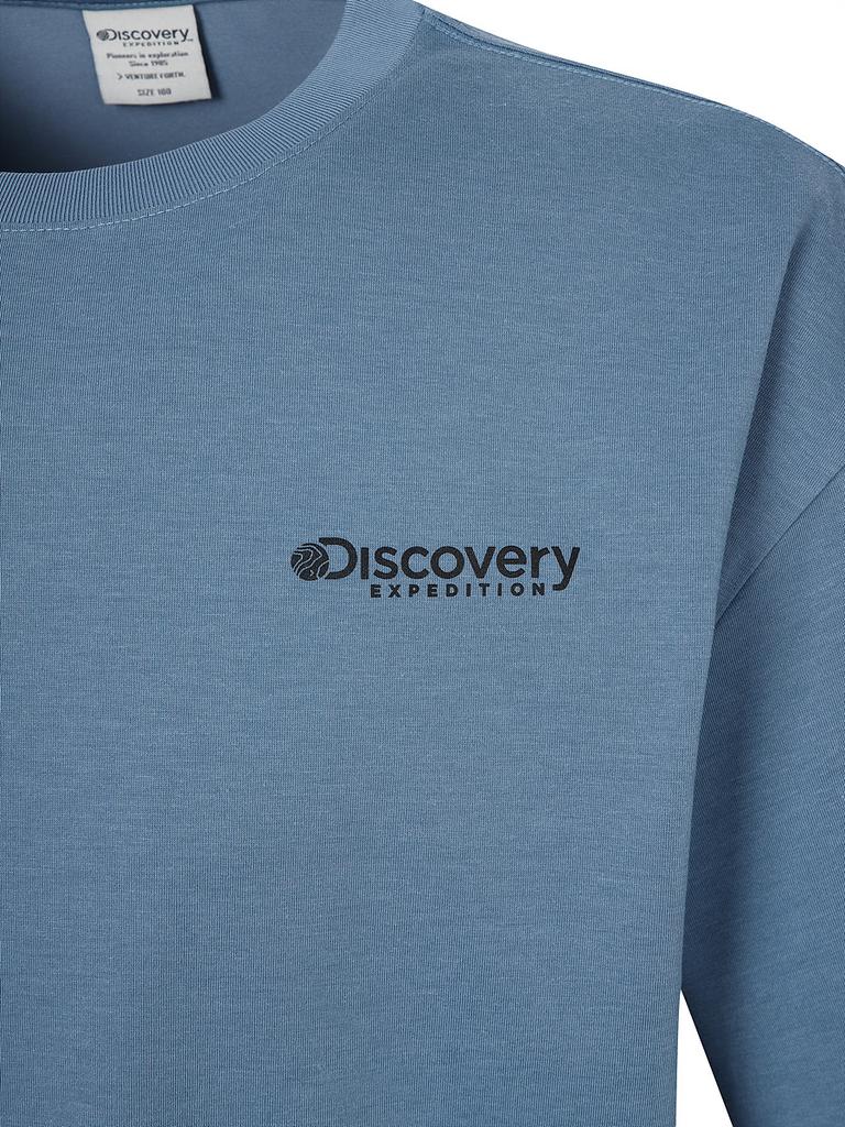 DISCOVERY EXPEDITION Футболка с коротким рукавом Freshvent Washed, с принтом "Outdoor Scene", белая (Синий)