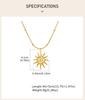 Dainty Sunburst Coin Pendant Necklace, Stainless Steel 18K PVD Gold Plated Waterproof Tarnish Free Celestial Layering Jewelry