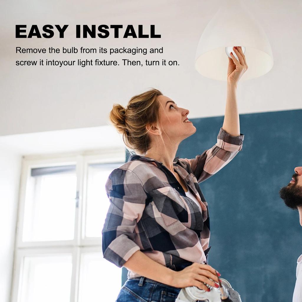 Светодиодная лампочка A19, цоколь E27/E26, 6500K, энергосберегающая защитная лампочка для домашнего освещения для спальни, гостиной, дома