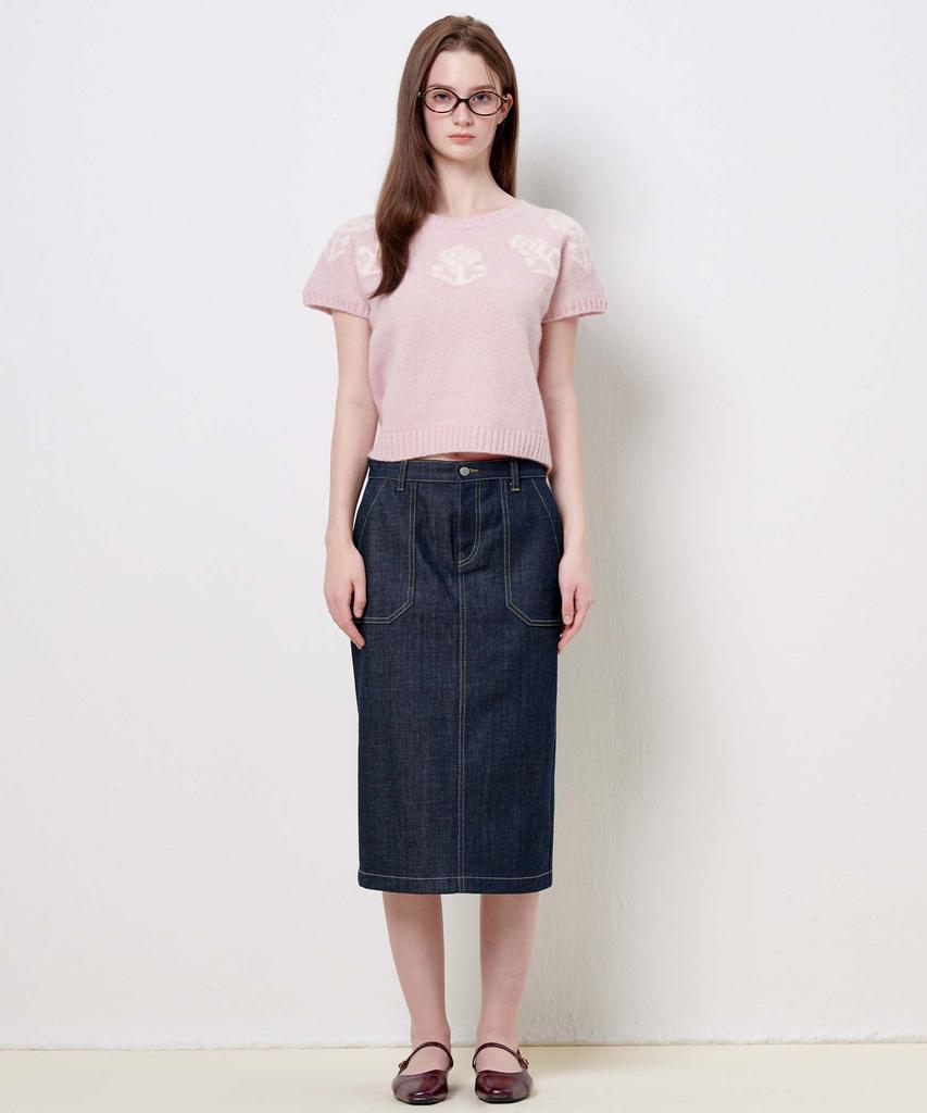 PLAC WOMEN Some Flower Knit Top Light Pink