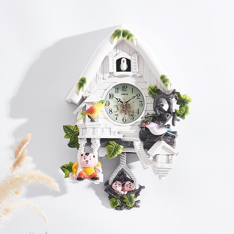 Decorative Cuckoo Wall Clock Octopus Time-reporting Living Room Clock Voice Control Children's Clock European-style Clock YD208