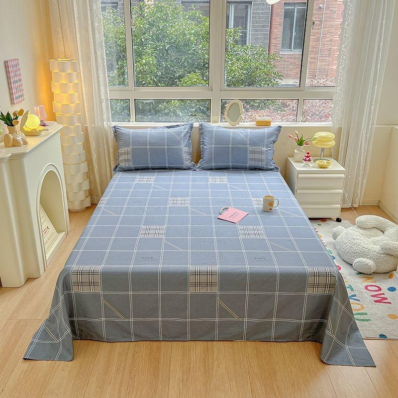 100% Хлопковые Простыни С Цветочным Принтом Плоская Простыня Покрывало Клетка Плед Домашний Текстиль Без Наволочки