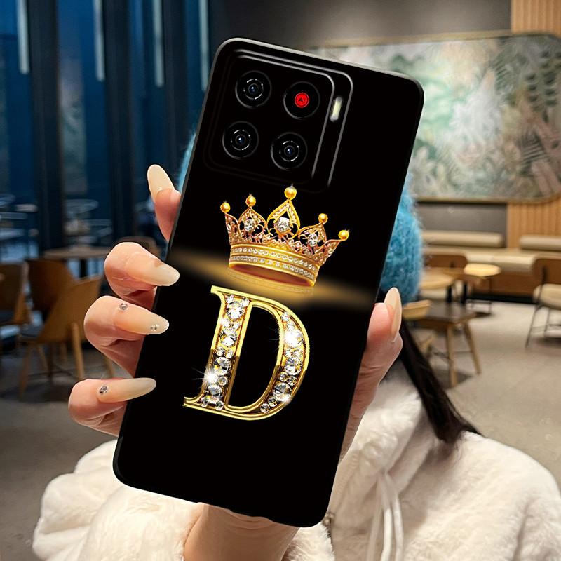 Для ZTE Blade A56 (Z2473)/Nubia A56 Роскошный Чехол-буклет с буквой 'A' для ZTE Blade A56 Pro Мягкий Силиконовый Черный Чехол Ударопрочный Корпус