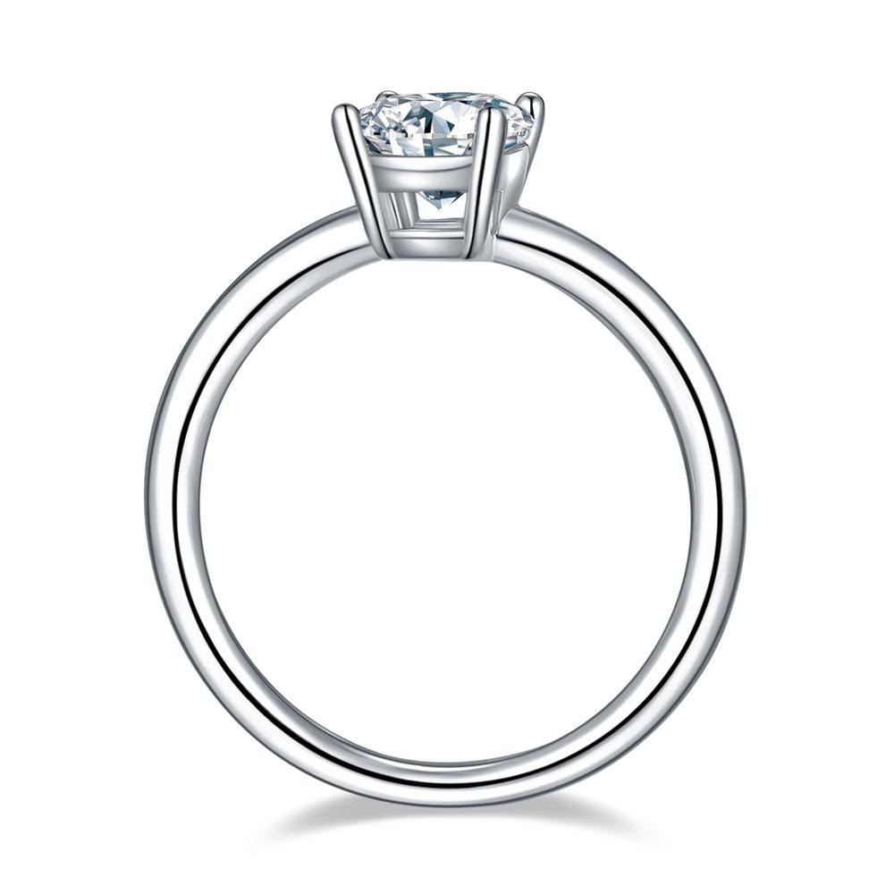 Модные кольца из стерлингового серебра 925 пробы круглой огранки 6,5 мм Vvs1 D с настоящим муассанитом и бриллиантами из белого золота, кольца, подарок на годовщину, ювелирные изделия